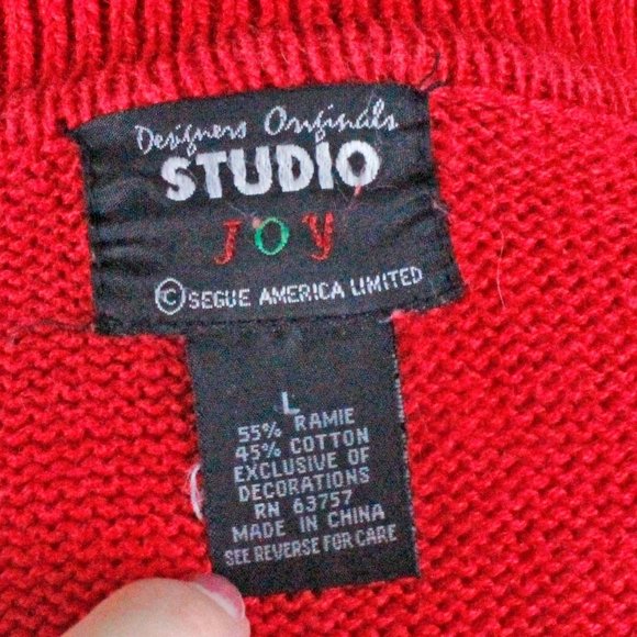 Designers Originals Studio Joy Christmas holiday sweater cardigan mitten pockets - Picture 7 of 8